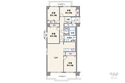 南花屋敷シティハウス 4LDKの間取図画像