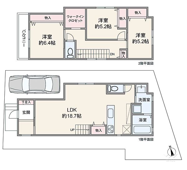 ※建築参考プラン図建物価格：2521万円延べ床面積：93.54?