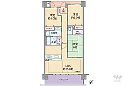ファミール川西鶴之荘 3LDKの間取図画像