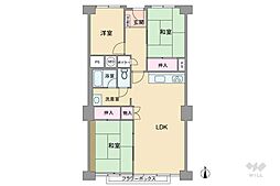 コープ野村宝塚 3LDKの間取図画像