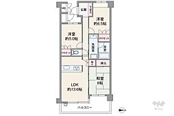 ザ・ライオンズ池田J棟 3LDKの間取図画像