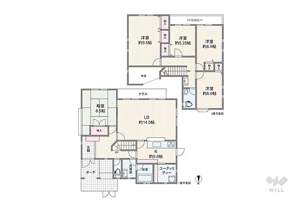 間取りは延床面積134.45平米の5LDK。