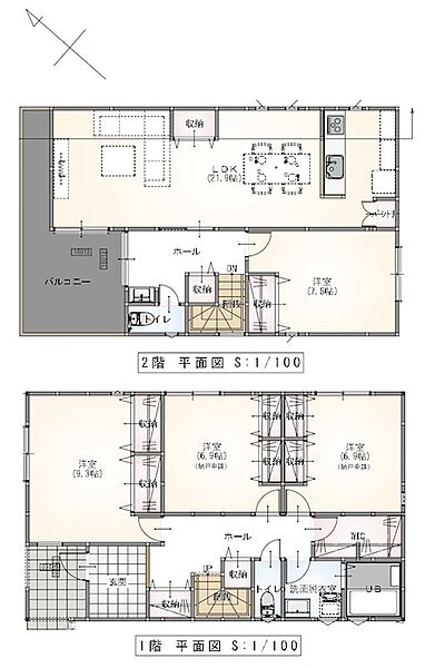 参考プラン（延べ床面積137.66m2、建物参考価格3，490万円）