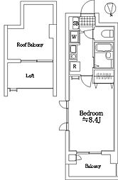 西葛西ガーデンハウス 3階1Kの間取り