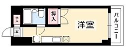 伏見ヨックスビル ワンルームの間取図画像