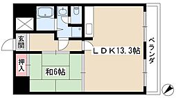 ファルコン熱田 3階1LDKの間取り