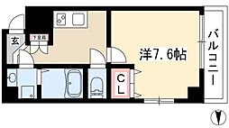 LEXCEED izumi 8階1Kの間取り