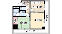 ネオハイツ大須 2DKの間取図画像