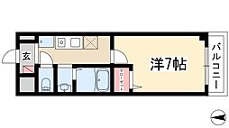 レジデンス滝子館 3階1Kの間取り