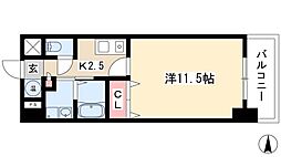 CASSIA錦本町通 8階1Kの間取り
