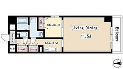 マリオン千種 11階1LDKの間取り