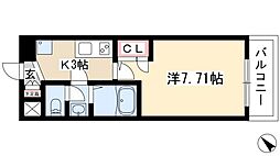 アルフィーレ新栄 4階1Kの間取り