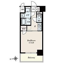 ステージファースト名古屋尾頭橋 9階1Kの間取り