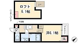 LUNA　FORZA神宮西 2階1Kの間取り