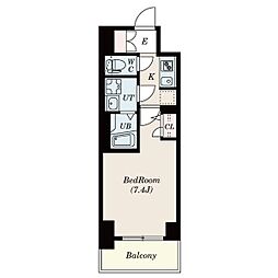 S-RESIDENCE葵 8階1Kの間取り