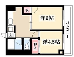 第2川島ビル 2階2Kの間取り