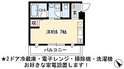 SuccessII 2階ワンルームの間取り