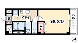 プレストンズ新栄 7階1Kの間取り