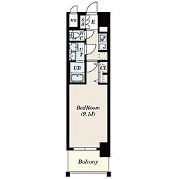 S-RESIDENCE鶴舞II 11階1Kの間取り