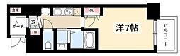 エステムコート名古屋新栄アクシス 9階1Kの間取り