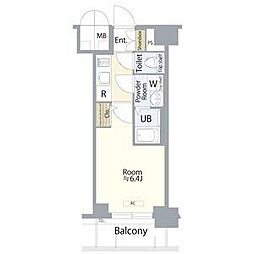 エスリード鶴舞グランパークス 14階1Kの間取り