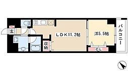 グランルクレ新栄イースト 7階1LDKの間取り