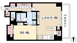 パークアクシス名駅南グランデ 12階1LDKの間取り