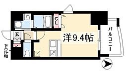 プレサンス泉アーバンゲート 6階ワンルームの間取り