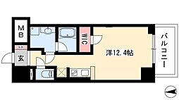 御幸レジデンス丸の内 1階ワンルームの間取り