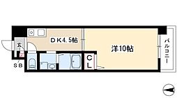 パレスサイド泉 7階1DKの間取り