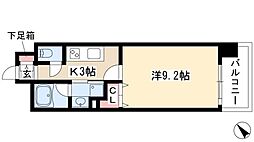 千種アヴァンギャルドプレイス 9階1Kの間取り