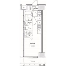 ザ・パークハビオ名古屋松原 8階1Kの間取り