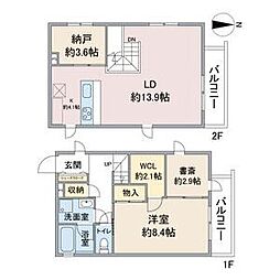 Celenest浄心 4階2LDKの間取り