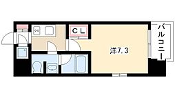ライブコート泉 13階1Kの間取り