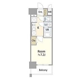 エスリード金山ル・グラン 15階1Kの間取り