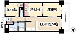 イトーピア紅葉舎金山マンション 2階3LDKの間取り