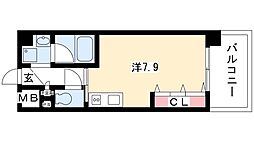 エスポアール泉 6階ワンルームの間取り