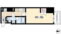 Comfortささしまライブ 2階ワンルームの間取り
