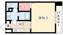グレイス泉 8階1Kの間取り