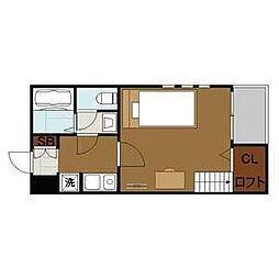 アムール金山 1階1Kの間取り