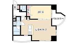 プロシード金山2 9階1LDKの間取り