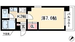 アスティ千種 5階1Kの間取り