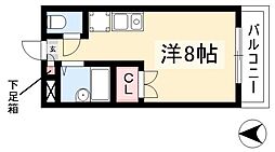 ホーメストつるまい 4階ワンルームの間取り