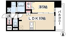 プレサンス栄フレイヤ 5階1LDKの間取り