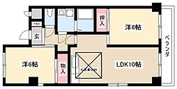 メゾンかわせ 2階2LDKの間取り