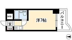 パリーマンション 3階ワンルームの間取り