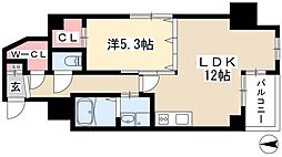 ロア金山 8階1LDKの間取り