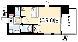 プレサンス久屋大通公園エアリー 2階ワンルームの間取り