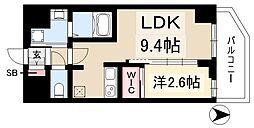 プレサンス鶴舞パークグラッド 5階1LDKの間取り