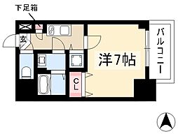 エスプレイス鶴舞ガーデンテラス 5階1Kの間取り